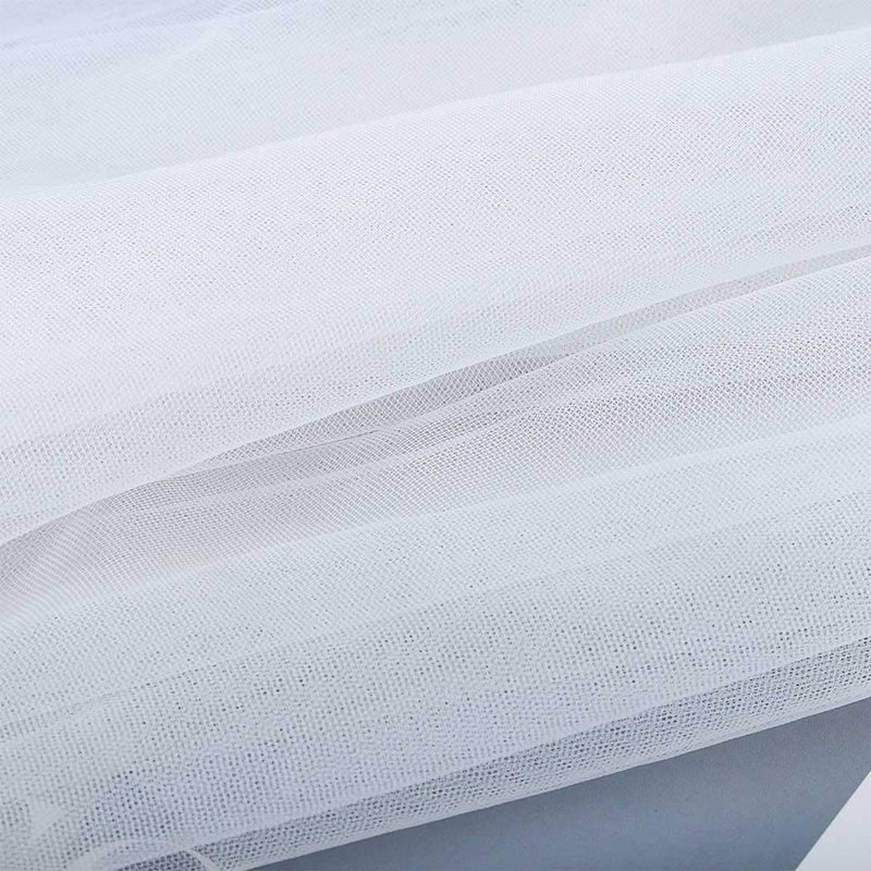 Unsutuo 2 Tiers Bride Wedding Veil Short Fingertip Bridal Tulle Veil with Comb and Cut Edge (White) - Image 5
